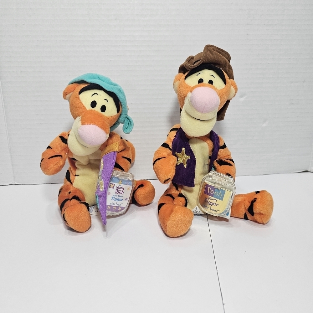Lot Of 2 Tigger Plush Toy Set - Orange and Brown - Picture 6 of 11